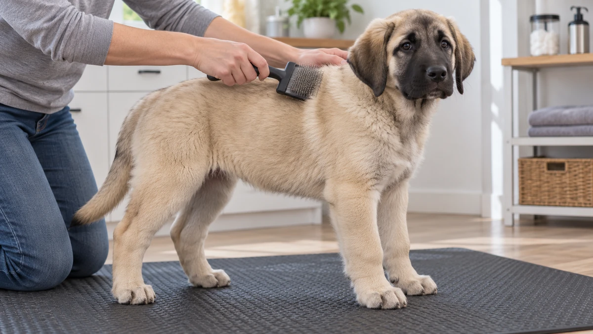 Kangal yavru köpek — tüy bakımı ve fırçalama